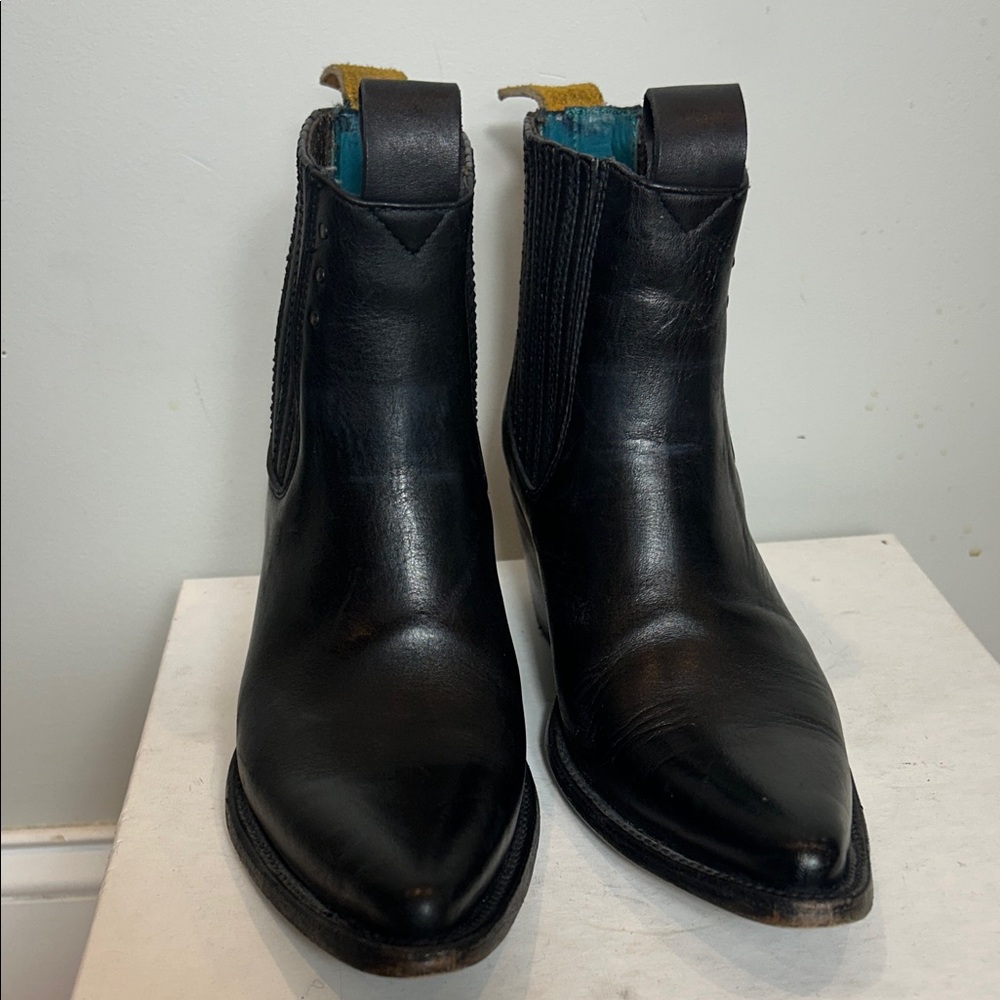 Pskaufman Black Leather Ankle Boots - Picture 2 of 7